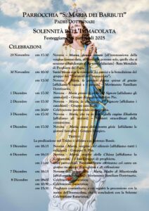 Calendario delle Celebrazioni della Novena dell'Immacolata